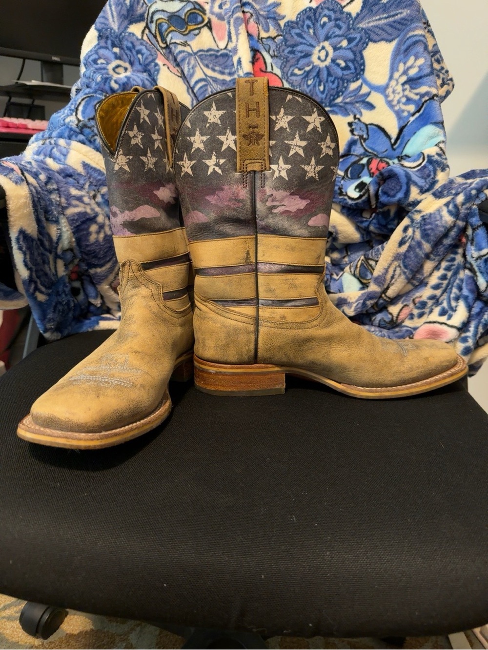 Tin Haul American Woman Patriotic Western Cowboy Boots Size 8